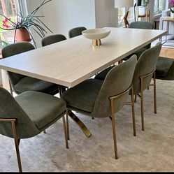 West Elm Avery wishbone table, Jack metal frame chairs
