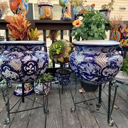 Talavera Flower Planters $70 Each Stand Included Delivery Available 🚗 