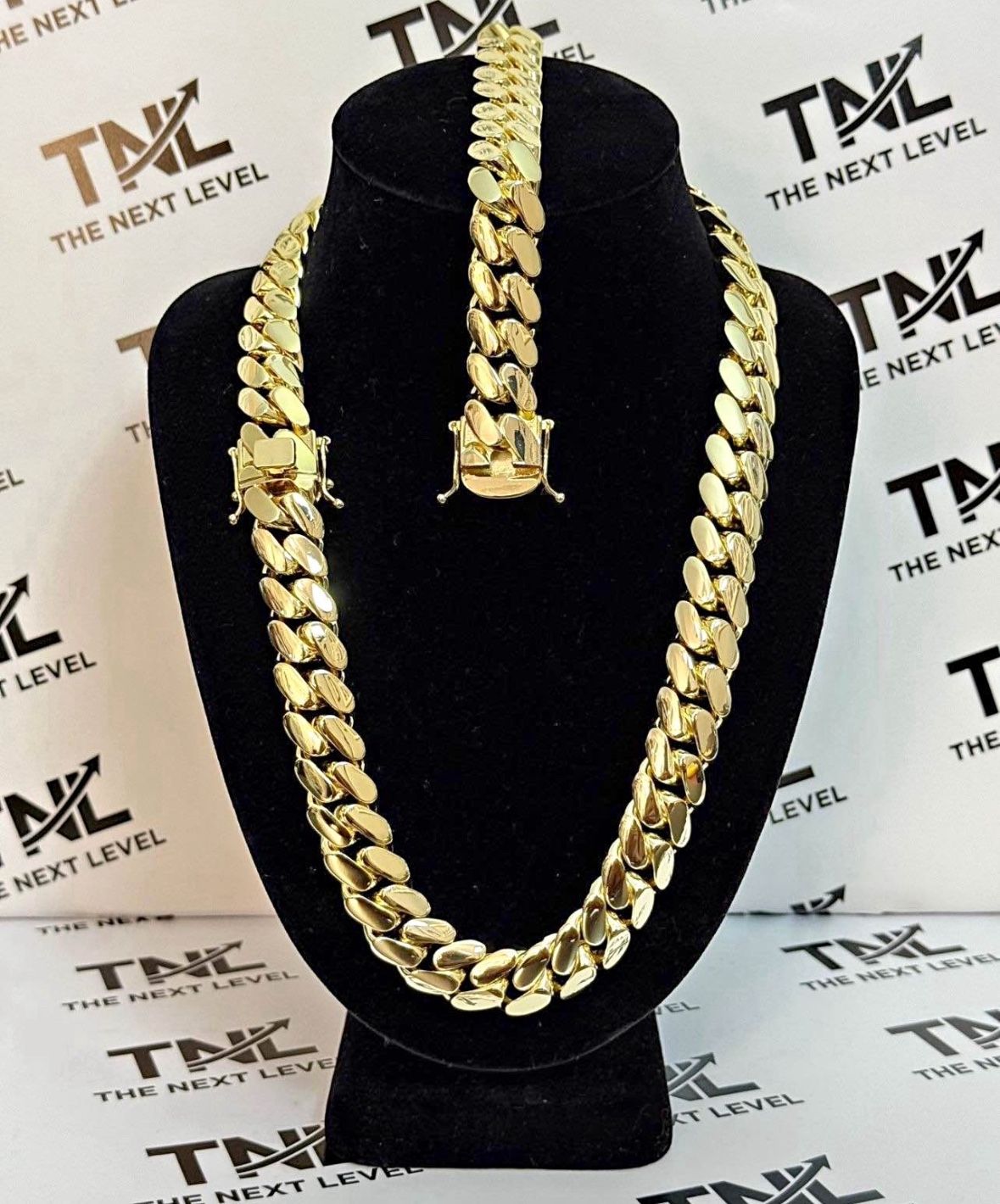 Gold Cuban 14k Set
