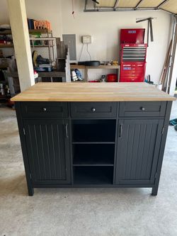 Kitchen Island with Butcher Block Top