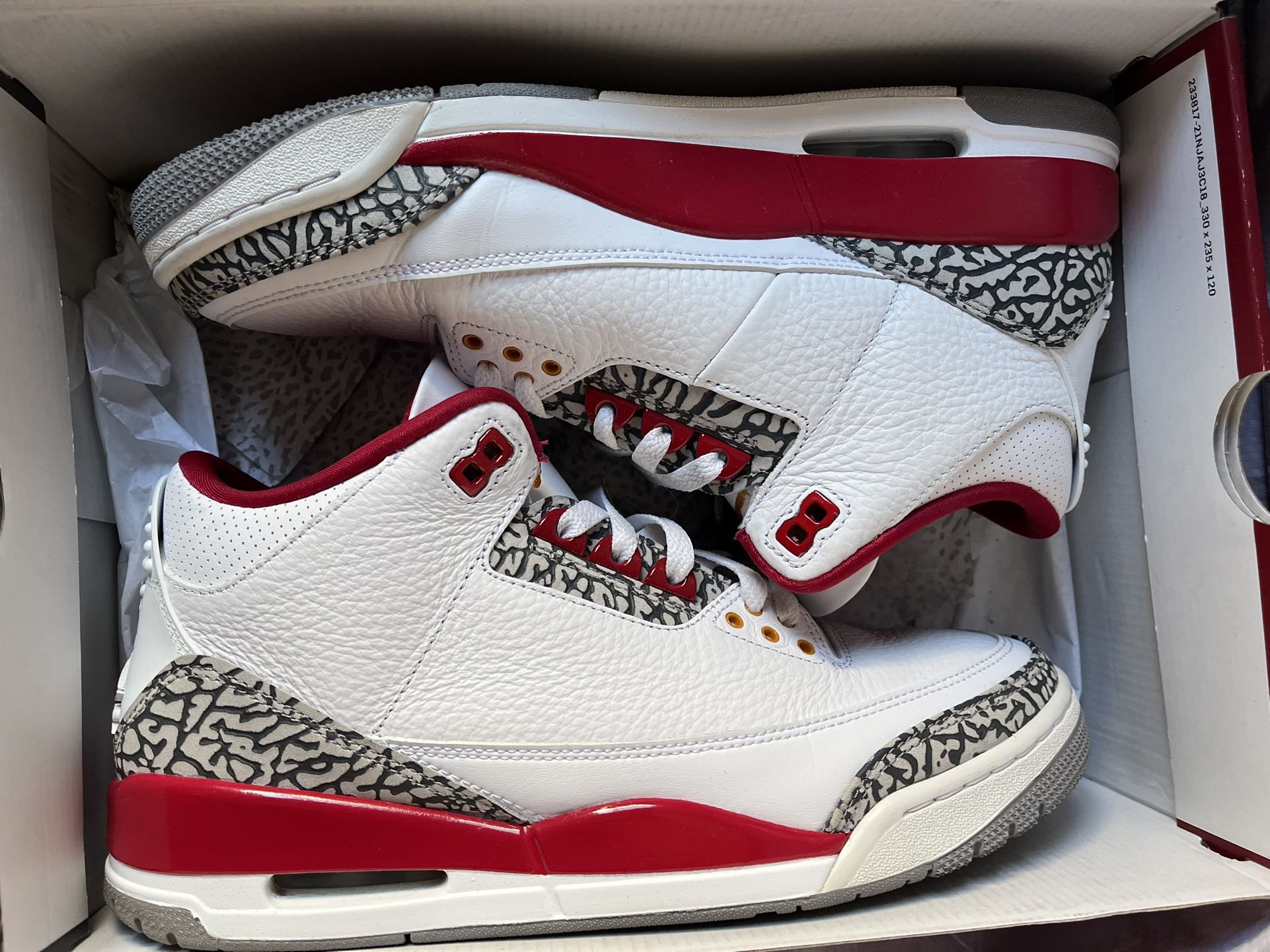 Jordan 3 Cardinal Red - Size 10