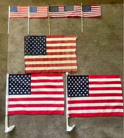 American USA 🇺🇸 flags car window clip hand held 4th of July Labor Day Memorial Day red white and blue patriotic $5 takes all or best offer