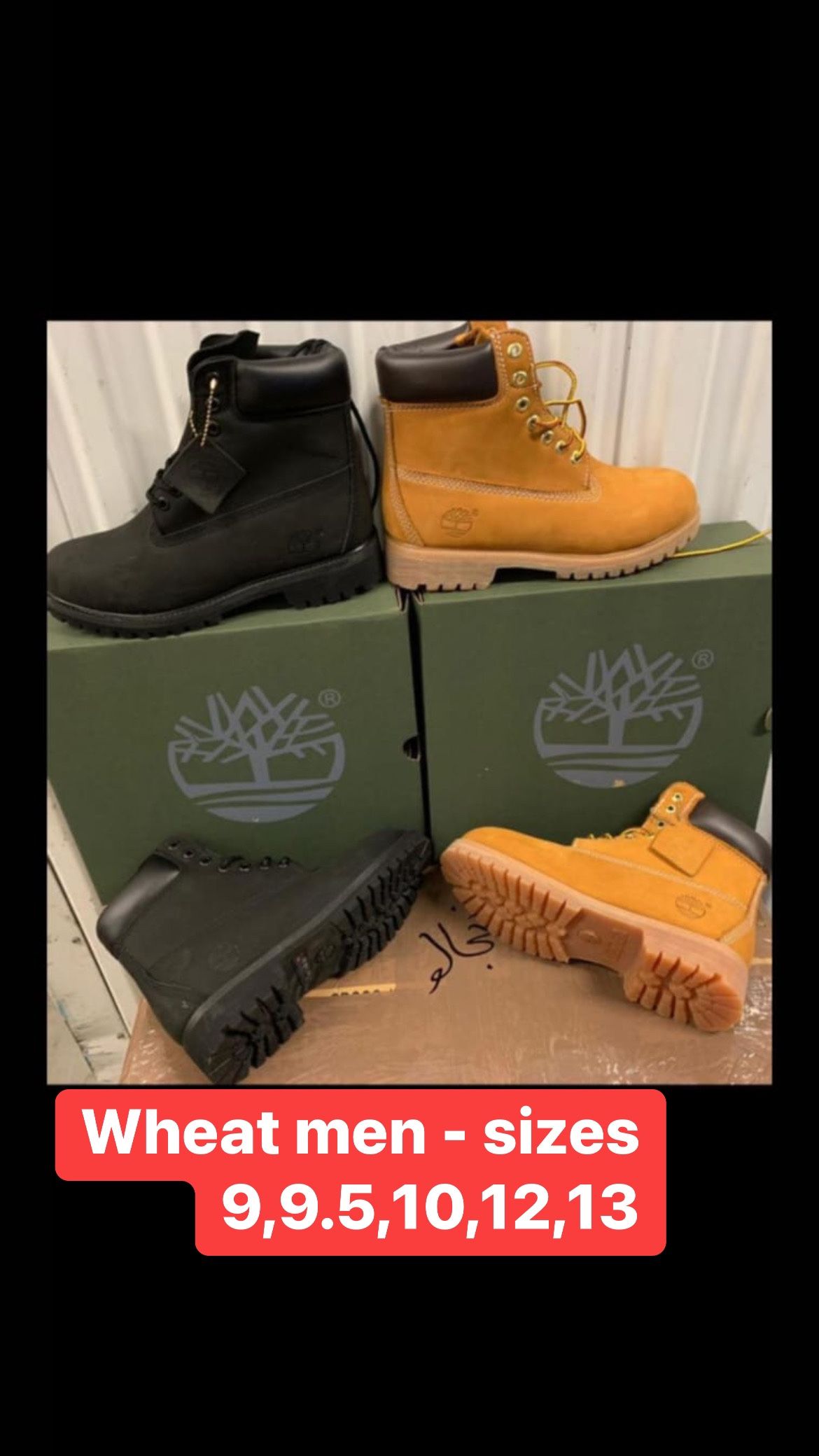 Wheat Timberland Boots .sizes 9,9.5,10,12,13 .men Sizes 