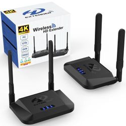 Wireless HDMI Transmitter and Receiver 4K 30HZ, 820 FT, HDMI Loop-Out, IR Extend, Dual Cooling Systems, 9 Channels, 1 TX to 3 RXS, Streaming from STB,