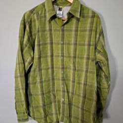 THE NORTH FACE Men's Medium Green Plaid Shirt Rn61661 