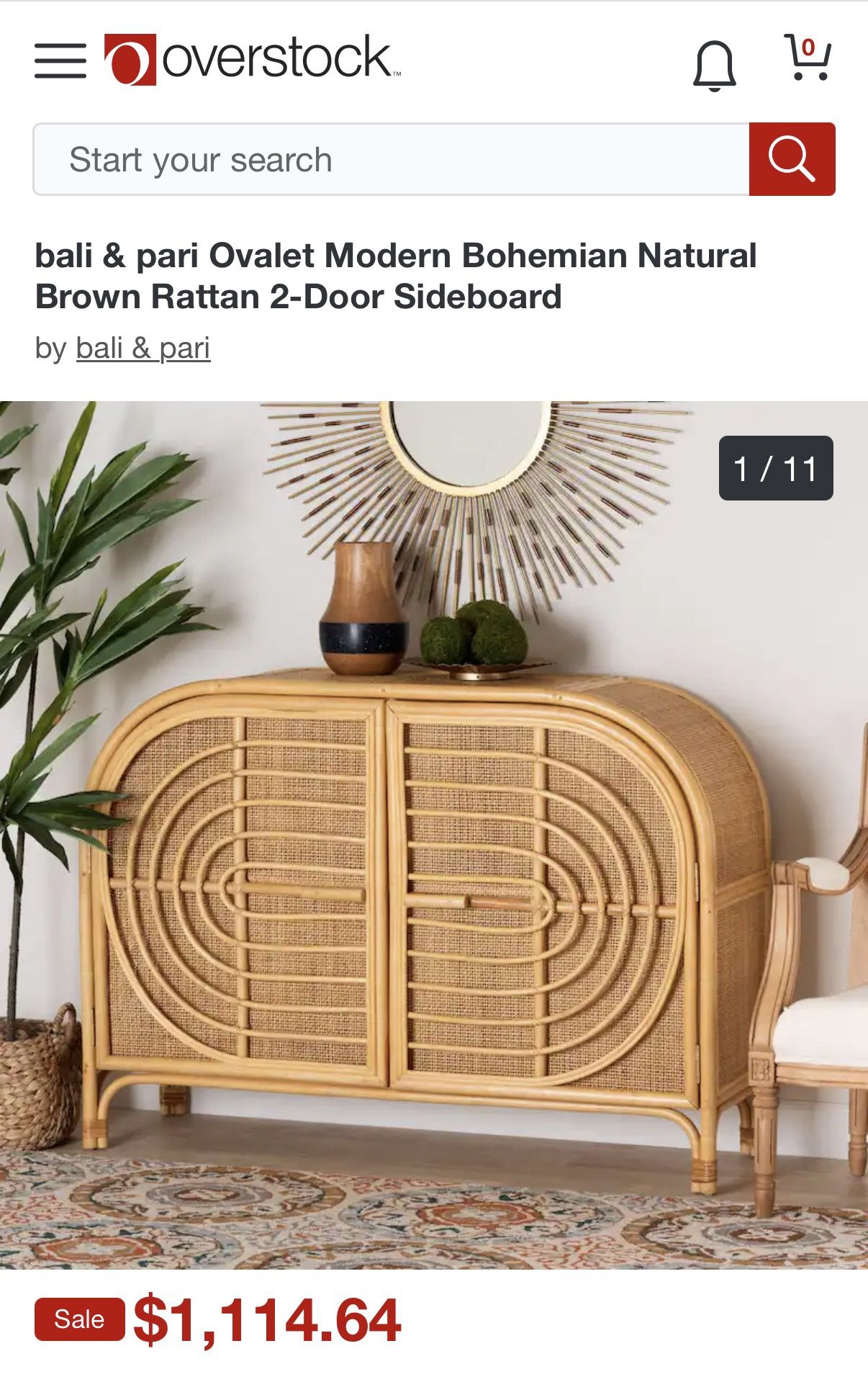 New Rattan Console / Sideboard Table