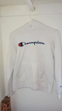 Champion Script Logo Pullover Hoodie White