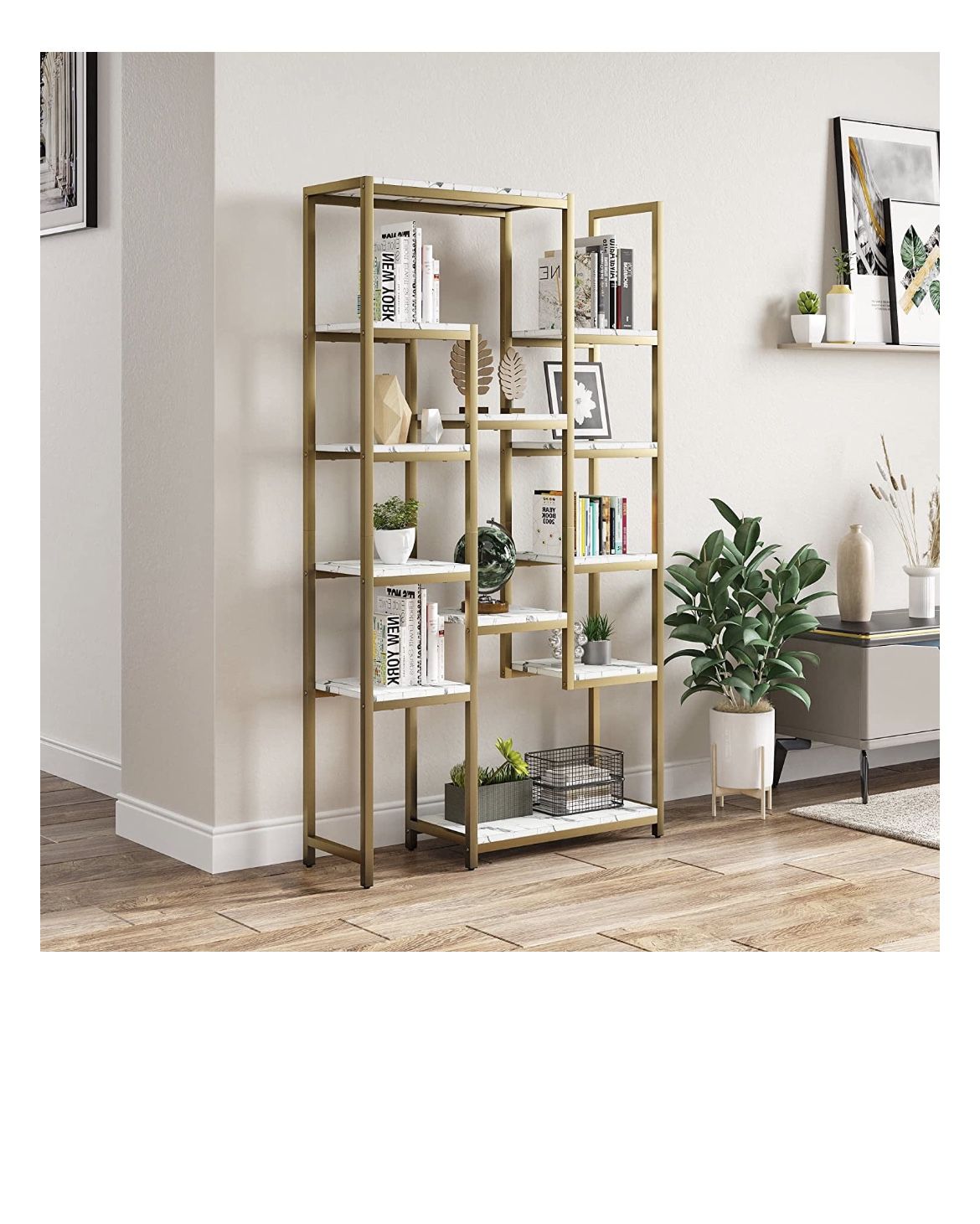 Gold/White Marble Display Bookshelves - Best Offer