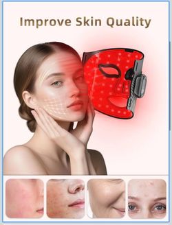 🔥Brand new🔥 LED Red Light Facial Care Mask | Wireless & Rechargeable | 4 Light Modes | Home Beauty & Relaxation Tool