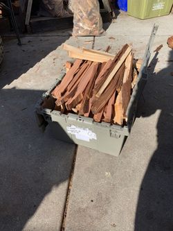 Tote bin full of kindling