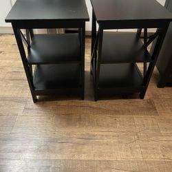Two Black Side Tables/night Stands