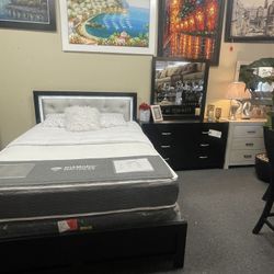 Queen Bed Frame , Dresser,and Mirror.  