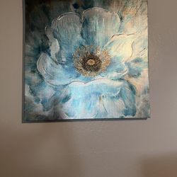 Blue Flower canvas Painting Picture Frame