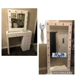 Vanity Set With Full Body Mirror 
