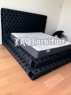 Queen bed frame with mattress
