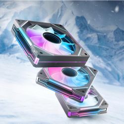 AsiaHorse AMICI-5GT RGB PC Fans, Infinity Mirror ARGB Fans HDB Bearing Fan Speeds Up to 1800 RPM with 24 LED Lights, Reverse Blade Fan Compatible Moth