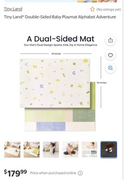 Tiny Land (No ratings yet) Tiny Land® Double-Sided Baby Playmat Alphabet Adventure