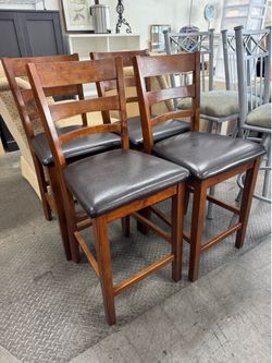 Set of 4 Dining Chairs, Counter Height Bar Chairs