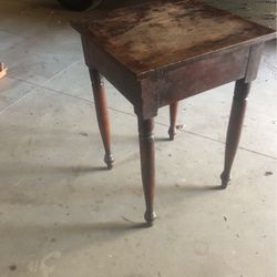 Antique primitive cherry work table