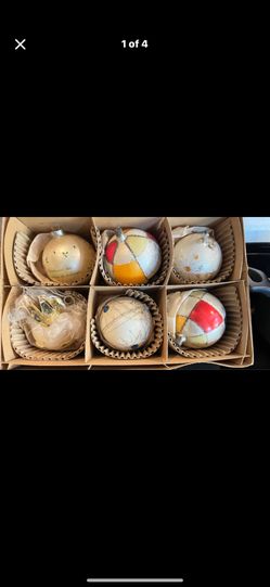 Vintage Mid century Christmas Ornaments In Original Box