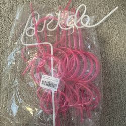 Pink Bachelorette Bride Straws