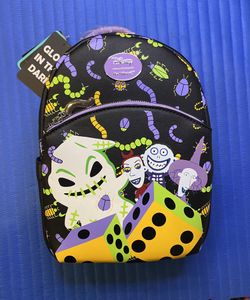 Oogie Boogie Loungefly Mini Backpack Disney Parks Nightmare Glow In The  Dark NWT