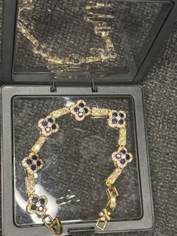 Navy Blue Gold Bracelet