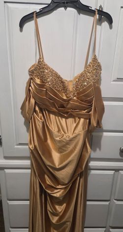 Gold Silk Prom Dress