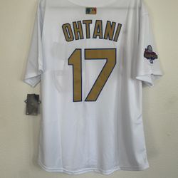 White Gold Los Angeles Dodgers Shohei Ohtani Championship Jersey 