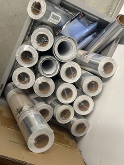 Brushed Silver Peel & Stick Vinyl 12" x 30ft Rolls - $8/roll, ~20 Available (CRE8TIVE)