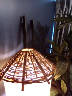 19th century France wicker hanging lamp shade