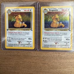 Vintage WOTC Dragonite Holo Fossil 4/62 — 1st Ed & Unlimited Bundle 