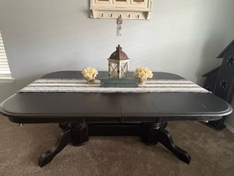 Custom finished rustic farmhouse dining table W/ leaf
