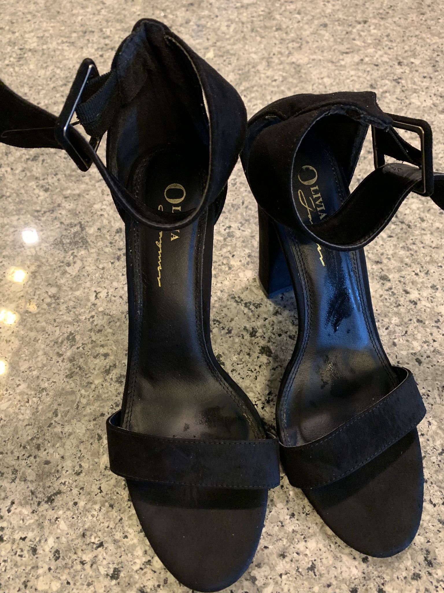 Black Strap Heels