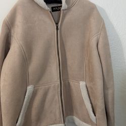 Woman Beige Hoodie Jacket 