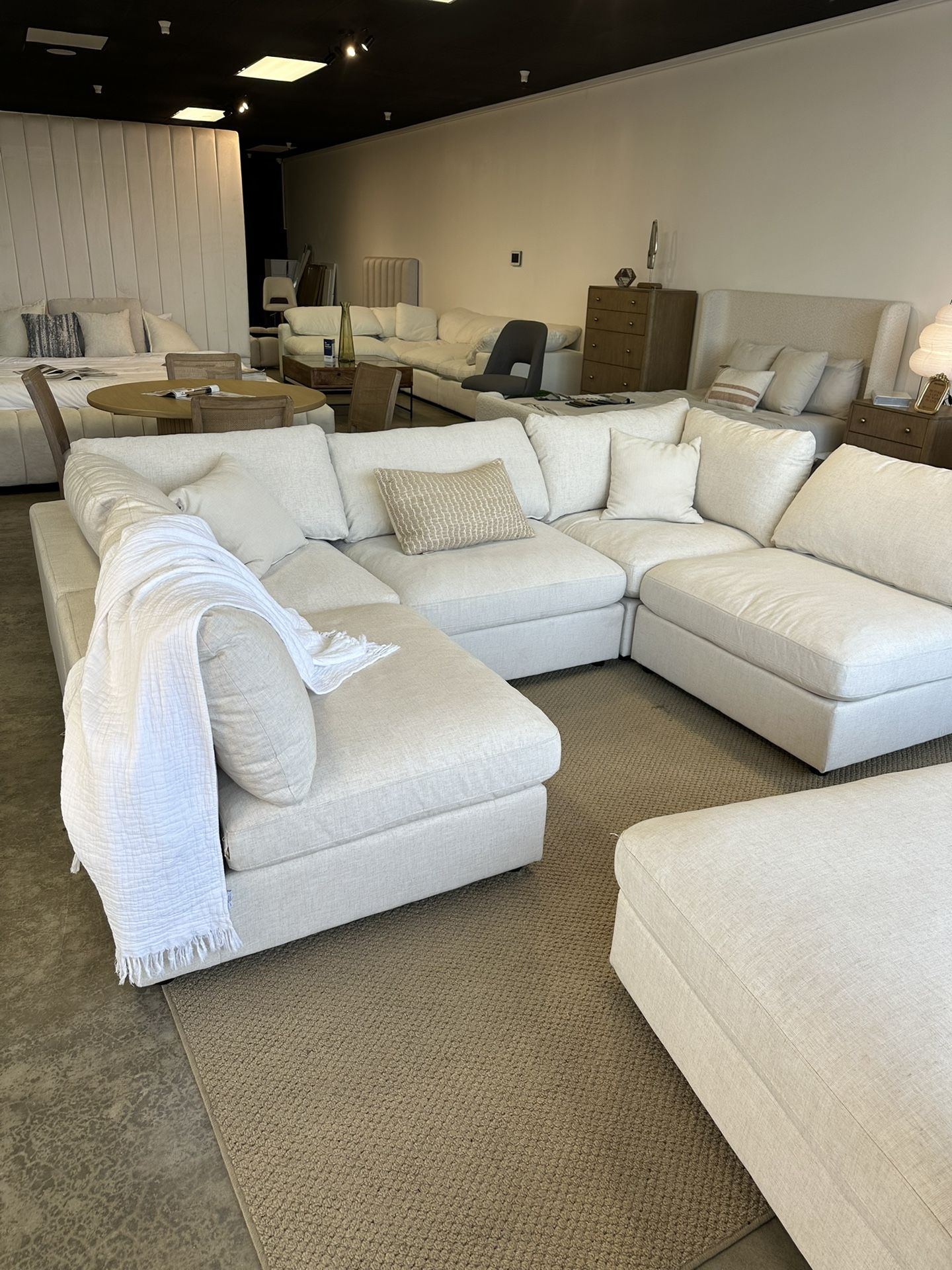 NEW Cloud Modular Sofa Chaise Sectional in Performance Linen - FREE Delivery