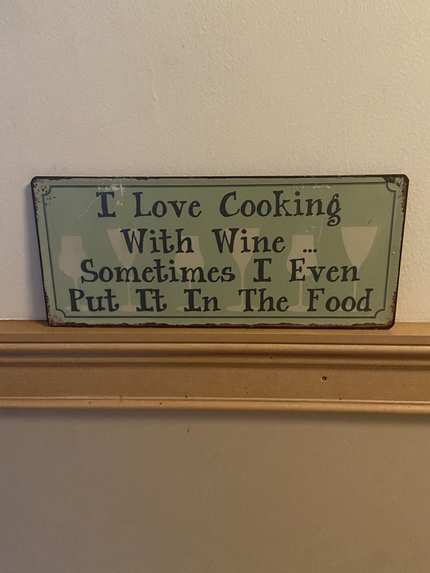 Metal Sign About Wine