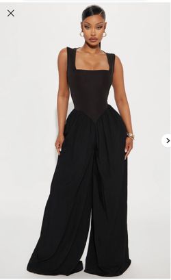 Black wide leg jumpsuit