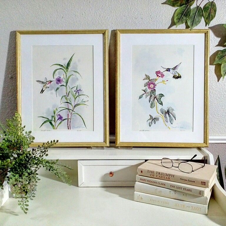 2 Piece Framed Wall Art Limited Edition Signed Print by Bennett Wilson Set 19"x15" - picture painting - PORCH PICKUP ONLY , CASH ONLY