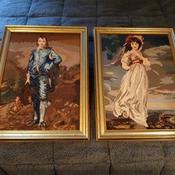 Bridgerton Fan?  Little Boy Blue and Pinkie Girl Needlepoint