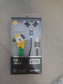 NEW! Official Chimmy  BT21 3-in-1 Charging Cable