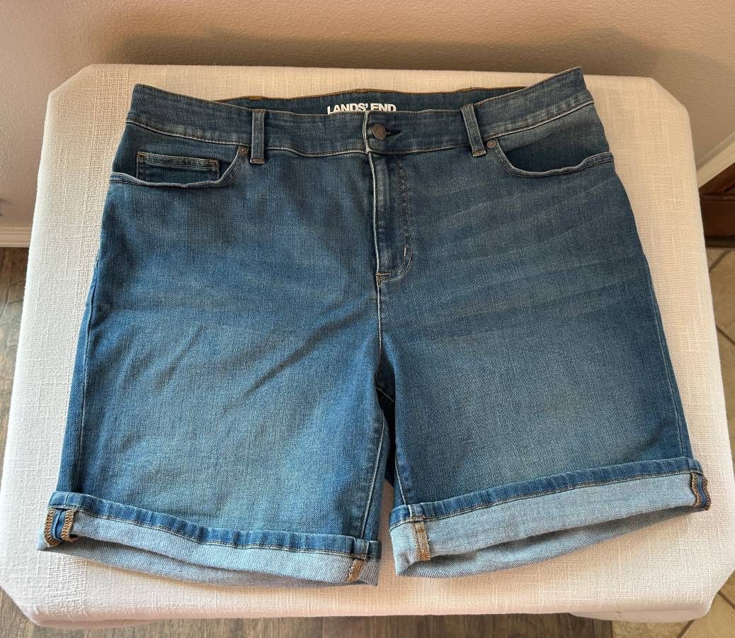 Lands' End Demin Cuff Shorts - 16W