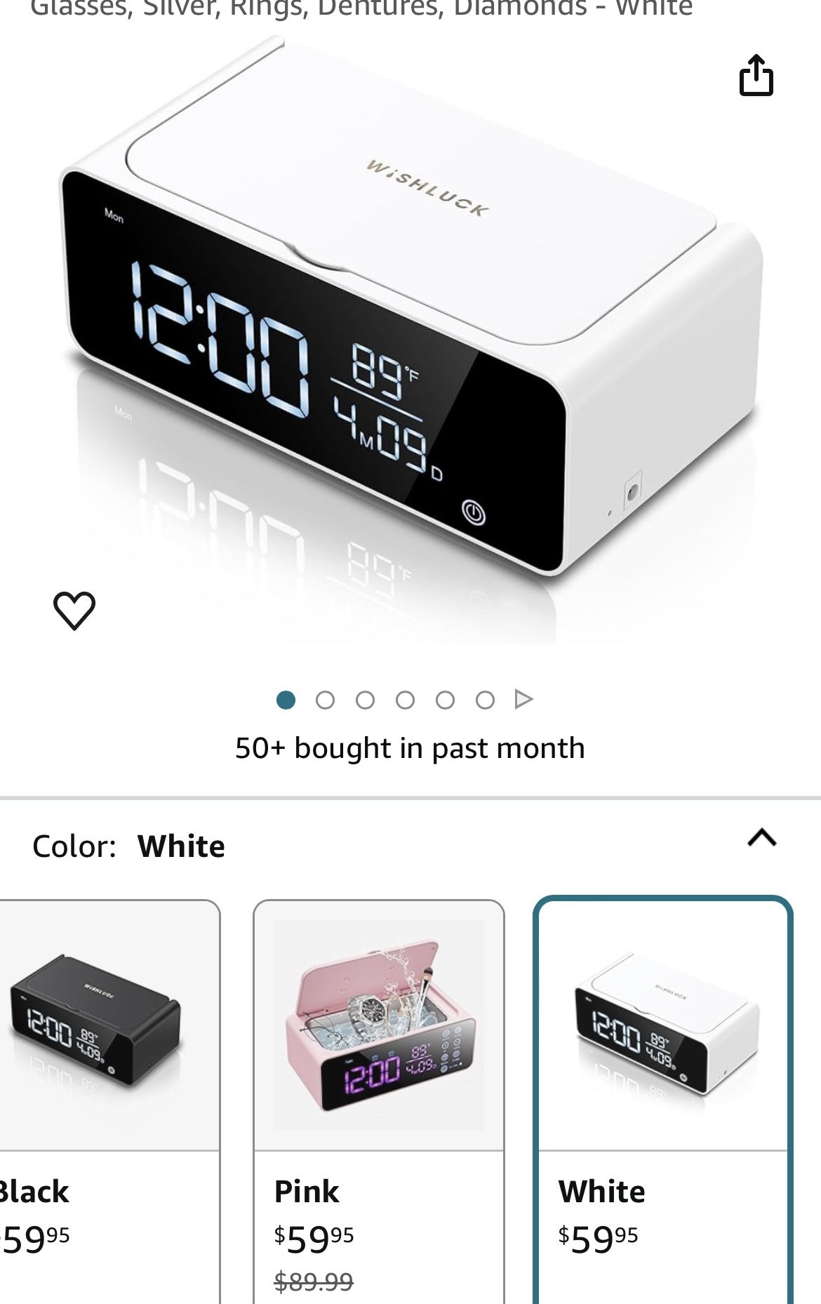 New In Box Ultrasonic Jewelry Cleaners 24W/48KHz with LED Display Alarm Clock,17oz 500ml Stainless Steel Tank Cleaner for Glasses,Silver,Rings,Denture