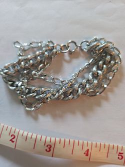 Vintage silver tone, chain bracelet.