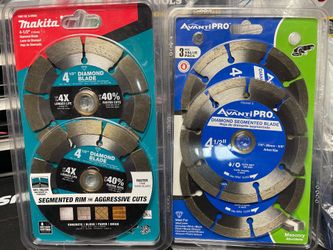 MAKITA 4-1/2 “ DIAMOND  BLADE AND AVANTI PRO 4-1/2” DIAMOND BLADE BOTHFOR $45