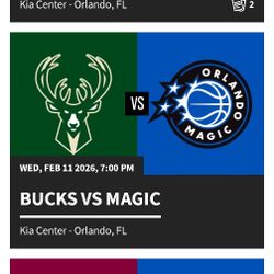 Orlando Magic v Milwaukee Bucks (2 Ticket Package)
