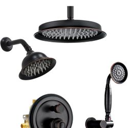 Antique Rain Shower Head with Handheld Spray, Oil Rubbed Bronze 9 Inch 1420