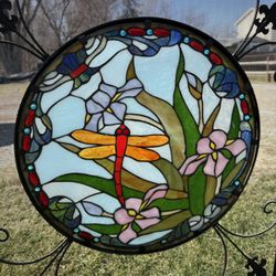 Dragon Fly Stained Glass Fireplace Screen
