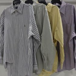 Polo Ralph Lauren Long Sleeve Button Up Dress Shirts Mens Size XL