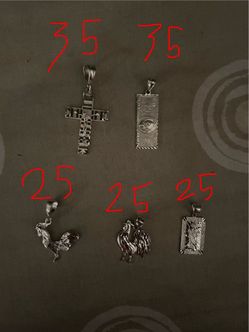 5 Solid 925 silver pendants